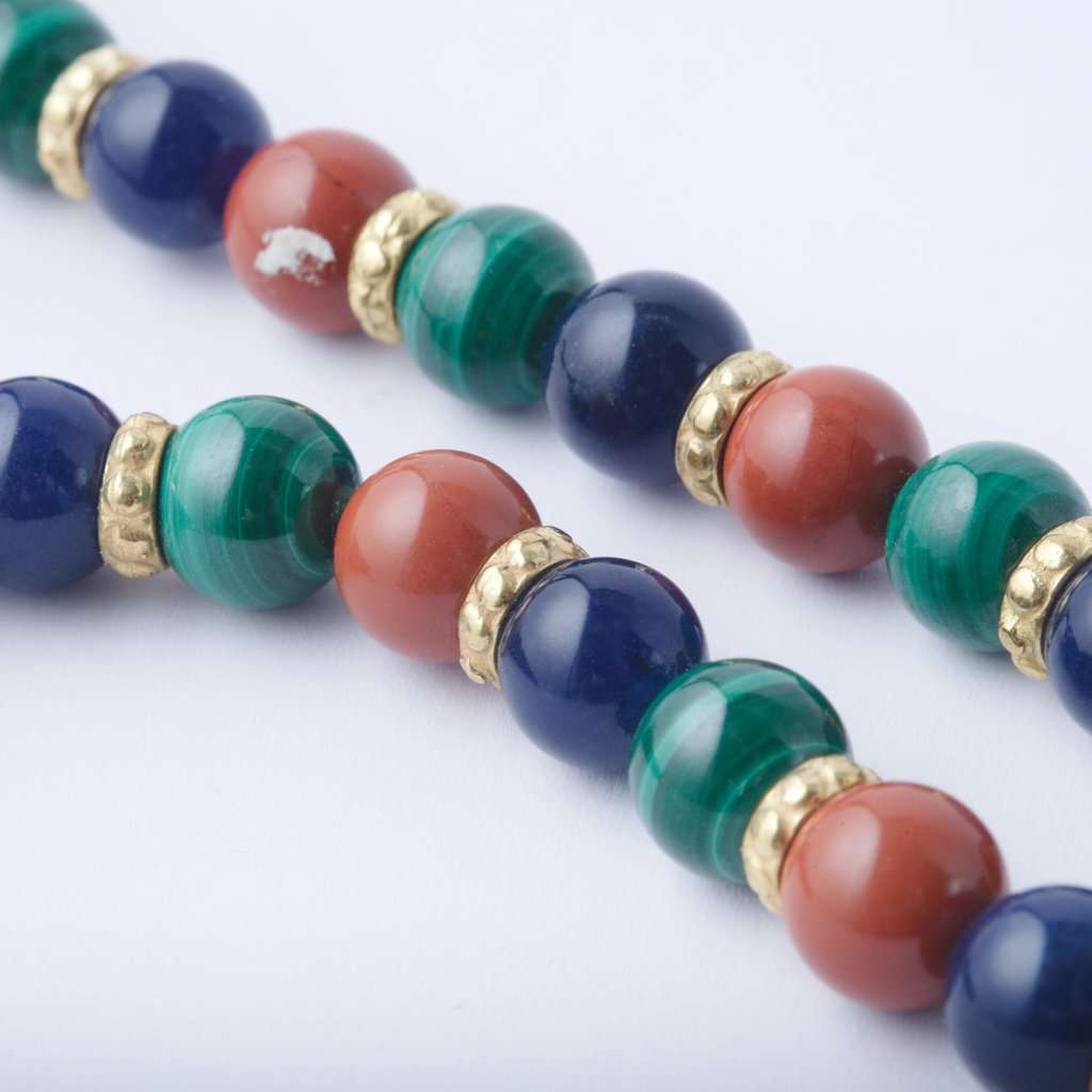 Missoni Statement Necklace in 18k Gold and Hardstones - '80s Gold Lace Good - Inside View