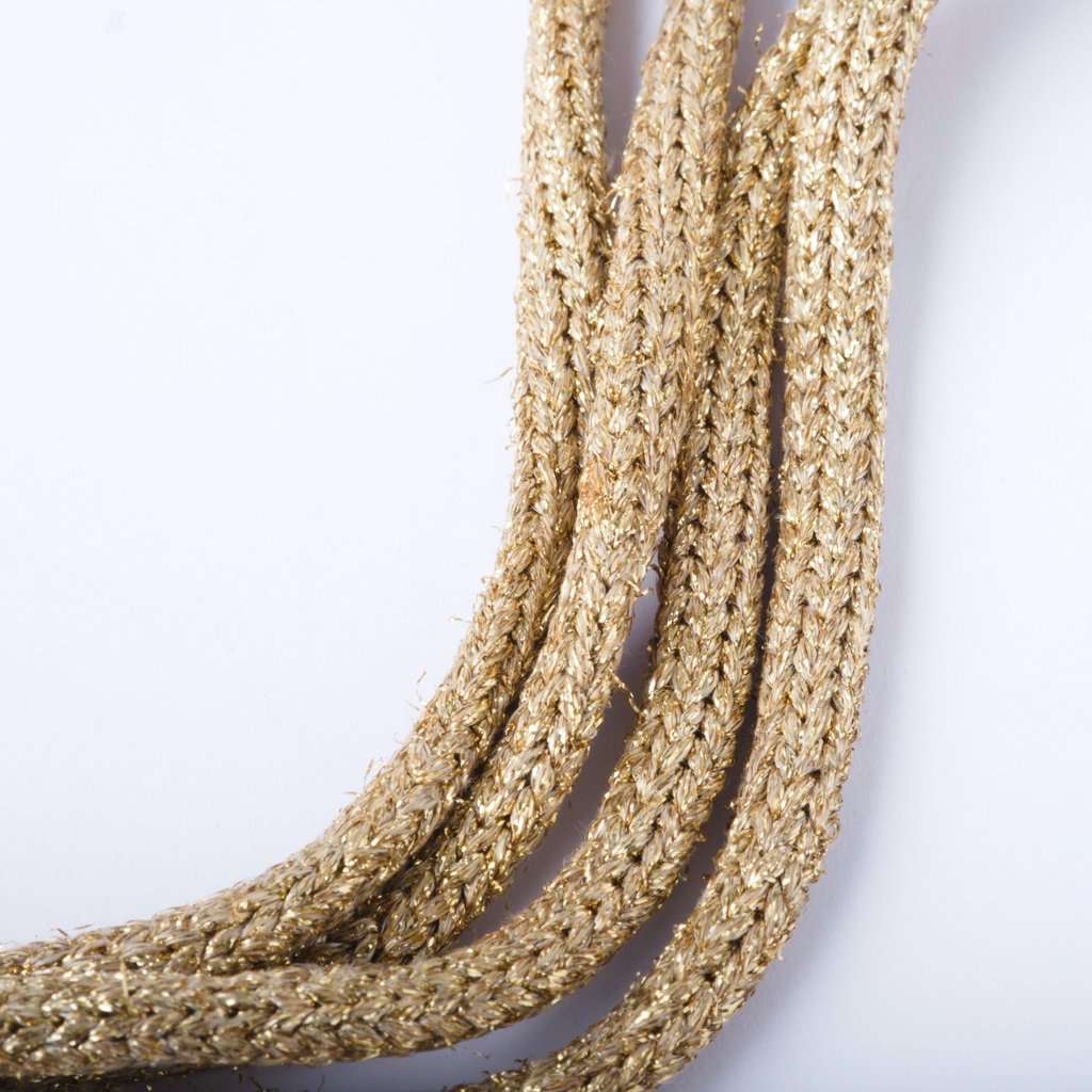 missoni 18k Yellow Gold and Black Bead Statement Necklace - '80s Black Lace Good - Model View