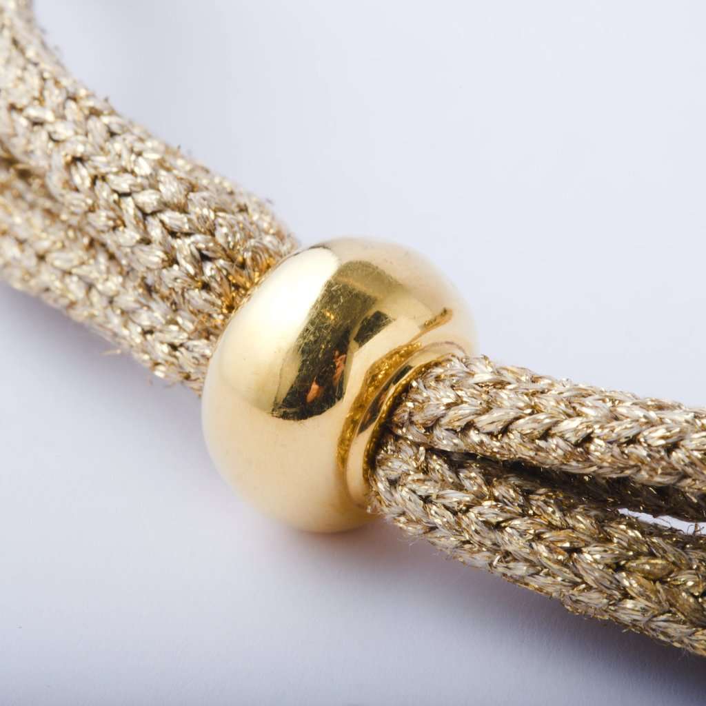 missoni 18k Yellow Gold and Black Bead Statement Necklace - '80s Black Lace Good - Box View