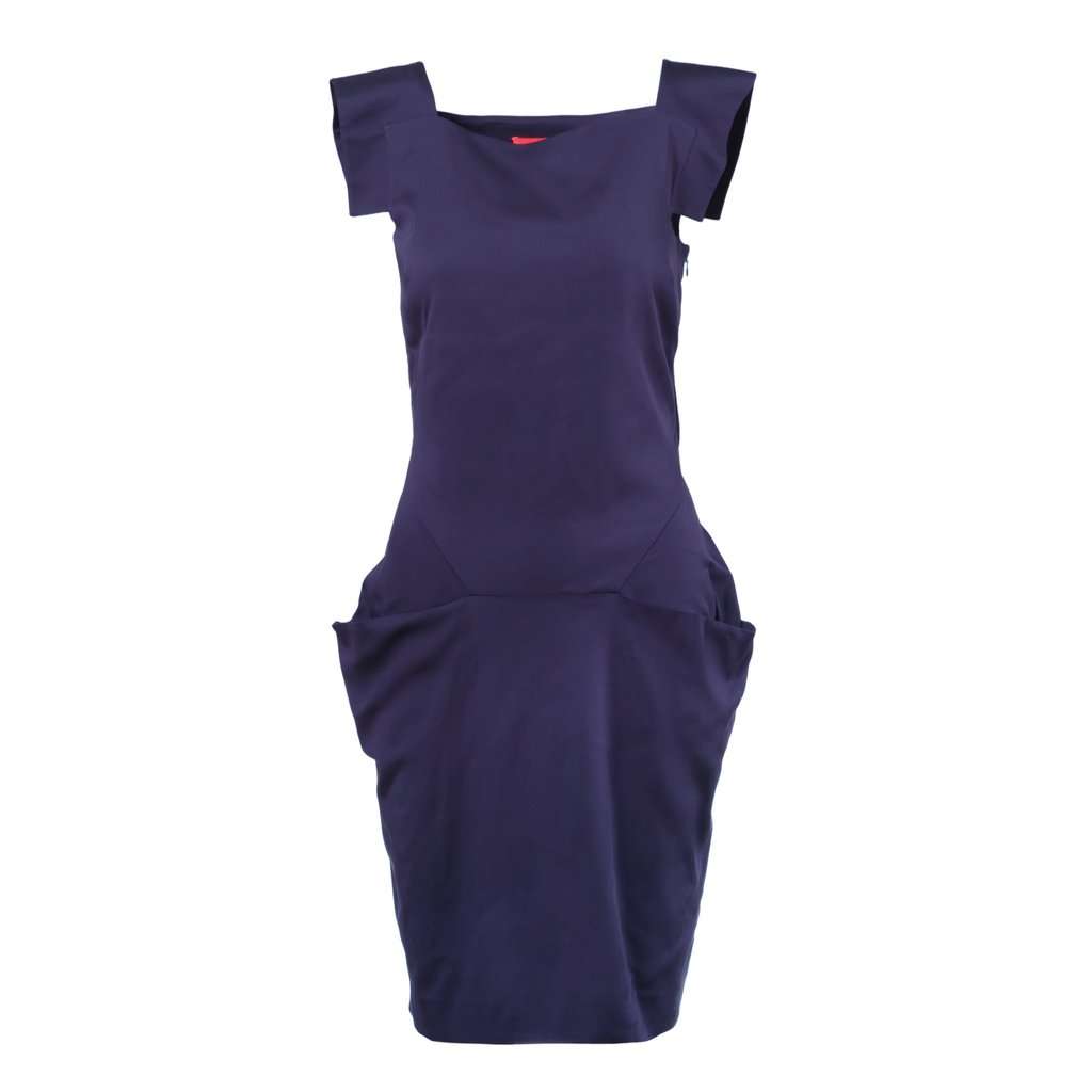 Vivienne Westwood Label Structured Crepe Midi Dress - '10s Red Good - Front View