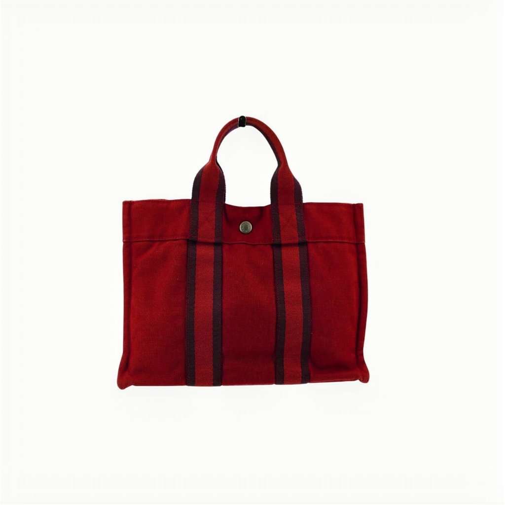 Hermes Tote Bag Vintage Fourre-Tout Red Cotton Good - Inside View