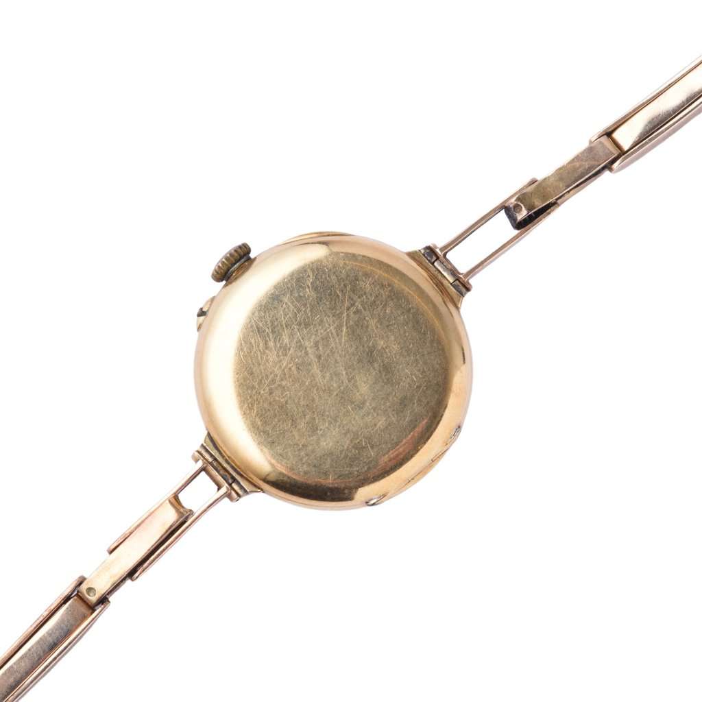 Unsigned Early 20th Century Diamond-Set Bracelet Watch 18K Gold, London Import Marks, circa 1912 Gold Good - Back View