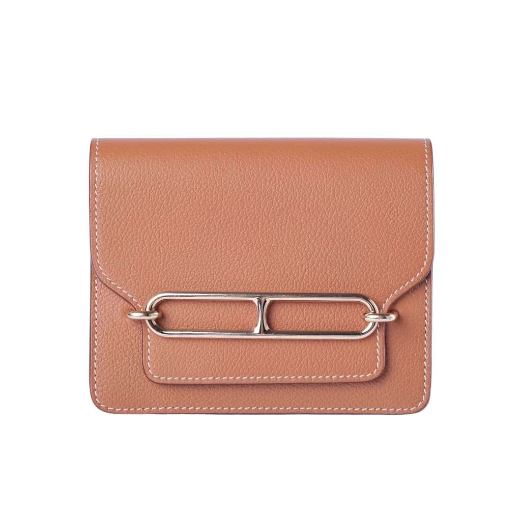 Hermès Roulis Wallet Gold Evercolor Leather - '20s Gold Leather Good - Front View