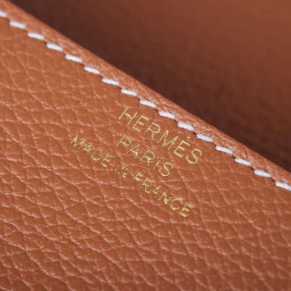 Hermès Roulis Wallet Gold Evercolor Leather - '20s Gold Leather Good - Box View