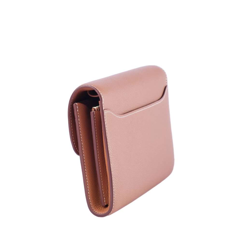 Hermès Constance To Go Wallet in Gold Epsom Leather with Gold Hardware - '20s MultiColor Leather Good - Inside View
