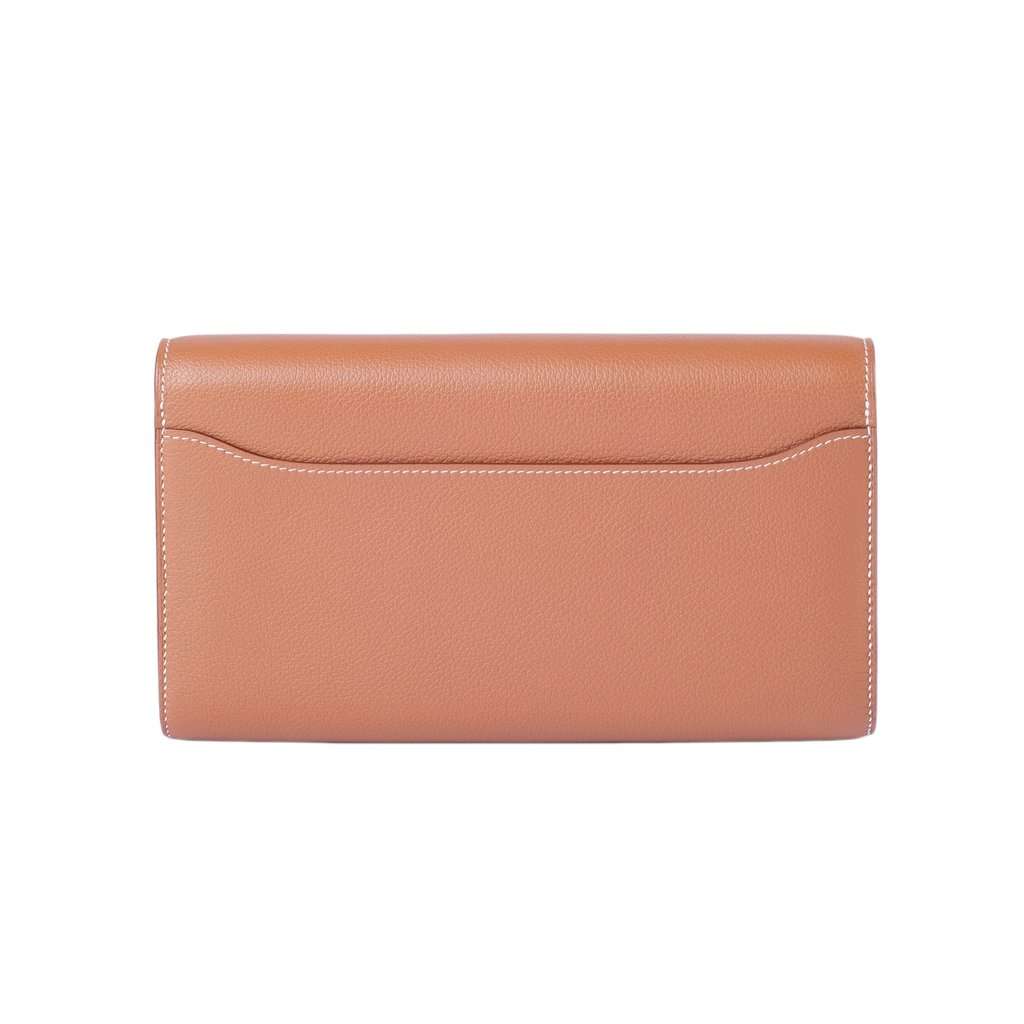 Hermès Constance To Go Wallet in Gold Epsom Leather with Gold Hardware - '20s MultiColor Leather Good - Model View
