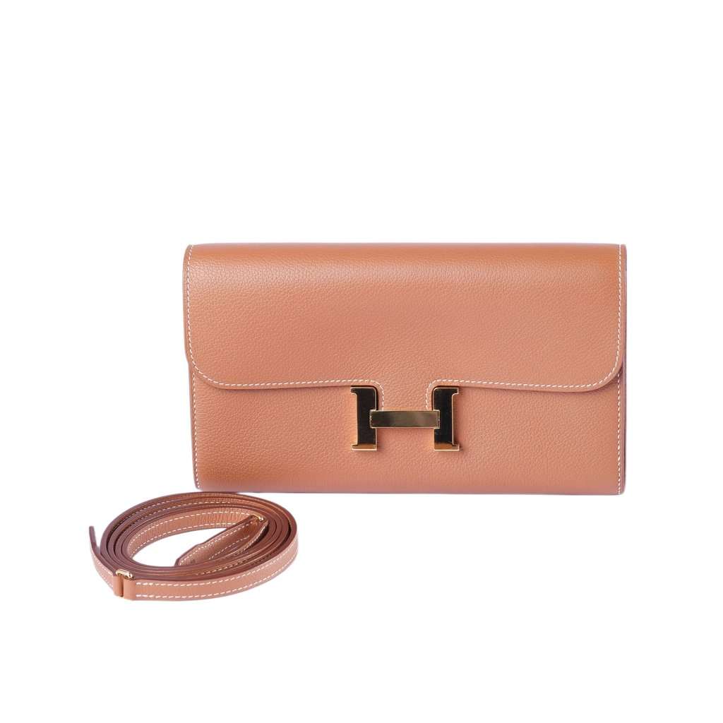 Hermès Constance To Go Wallet in Gold Epsom Leather with Gold Hardware - '20s MultiColor Leather Good - Box View