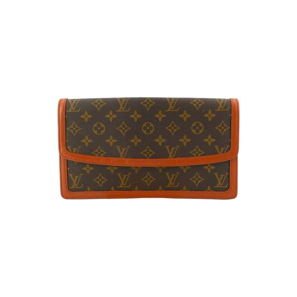 Louis Vuitton Clutch Bag Vintage Pochette Dame Brown Canvas Good - Front View