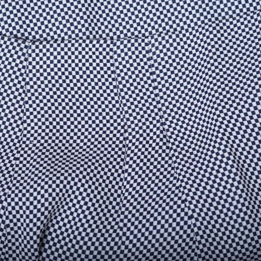 Gucci Vintage Navy & White Micro-Check High-Waist Midi Skirt - '90s Navy Good - Model View