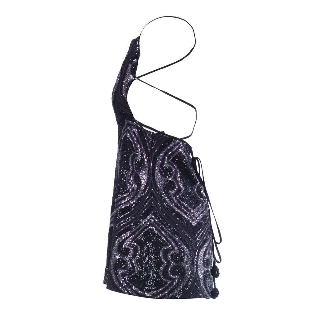 Etro Sequin Embellished Mini Dress - '20s Black Good - Inside View