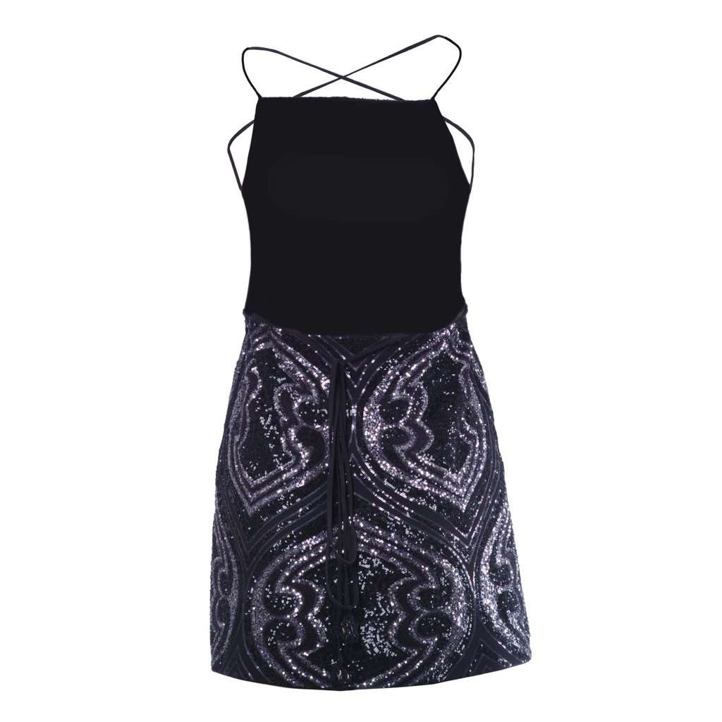 Etro Sequin Embellished Mini Dress - '20s Black Good - Model View