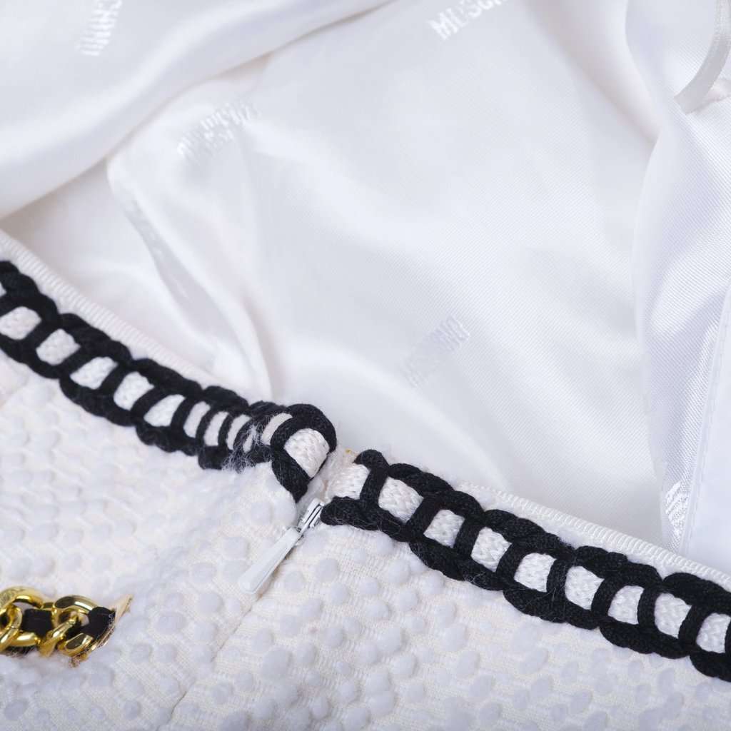Moschino Resort White Gold Chain Skirt - '10s White Cotton Good - Box View