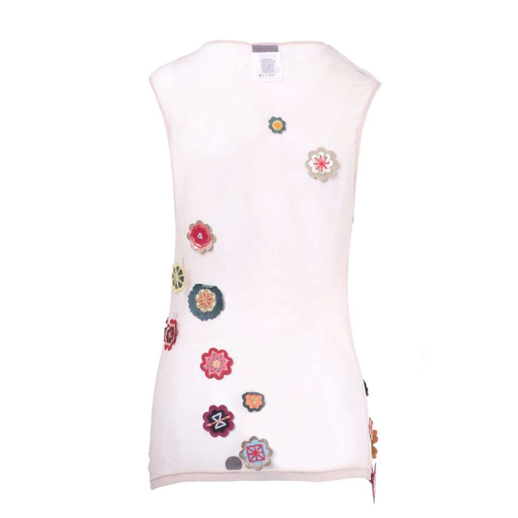 Dolce & Gabbana Y2K Sheer Mesh Floral Appliqué Top - '00s Red Leather Good - Inside View