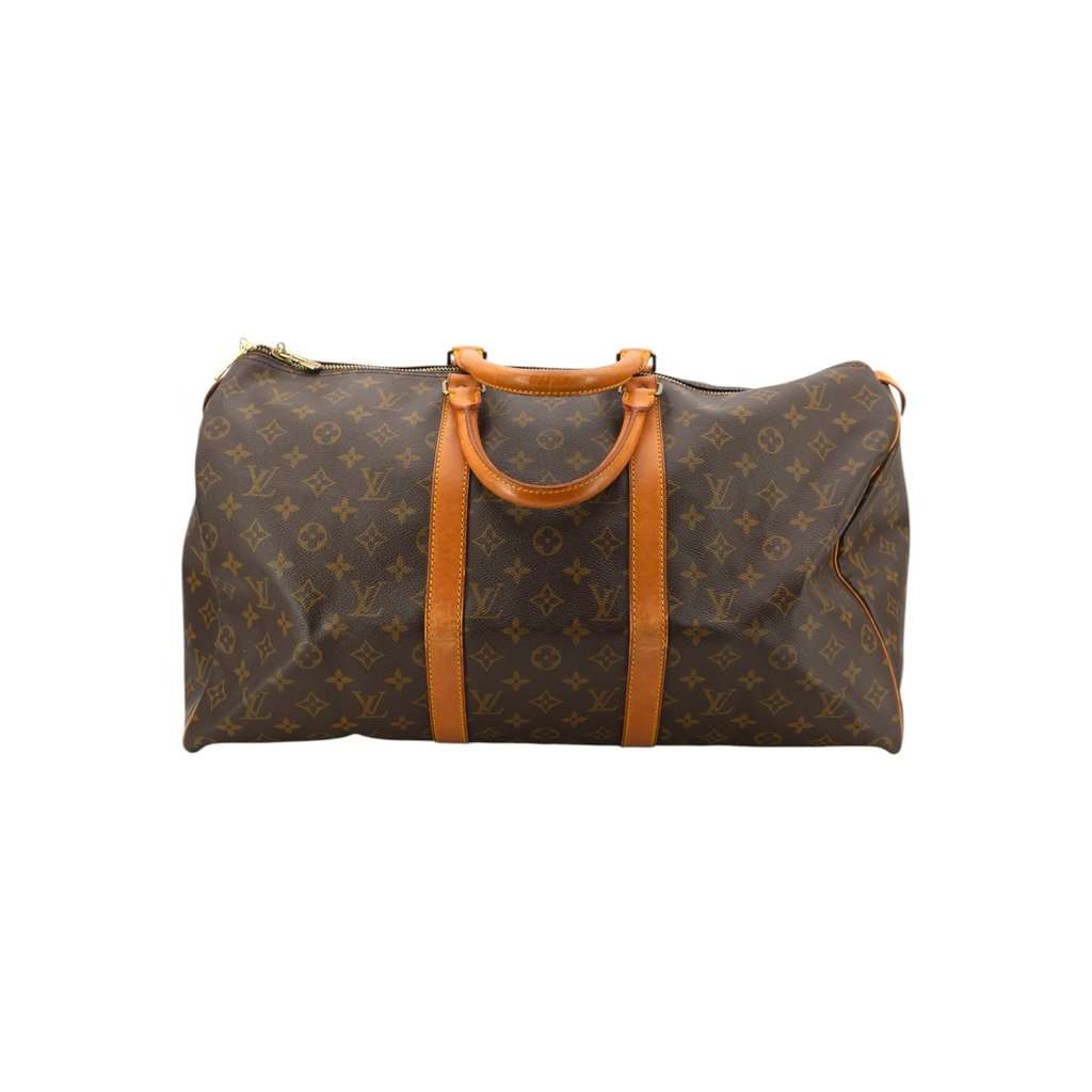 Louis Vuitton Luggage Vintage Keepall Brown Canvas Good - Front View