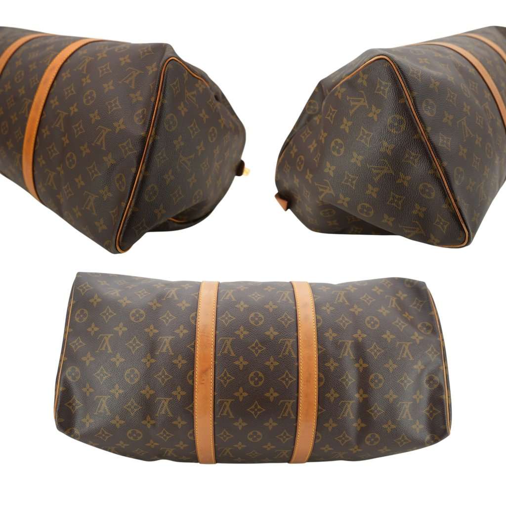 Louis Vuitton Luggage Vintage Keepall Brown Canvas Good - Model View