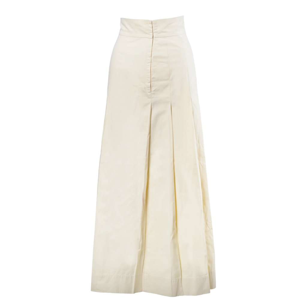 Miu Miu Cream Leather Midi Skirt - '90s Beige Leather Good - Inside View