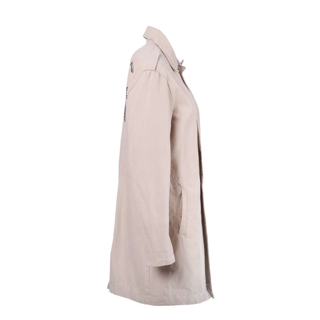 Dolce & Gabbana Beige Trench Coat With Back Graphic- '90s Beige Cotton Good - Back View