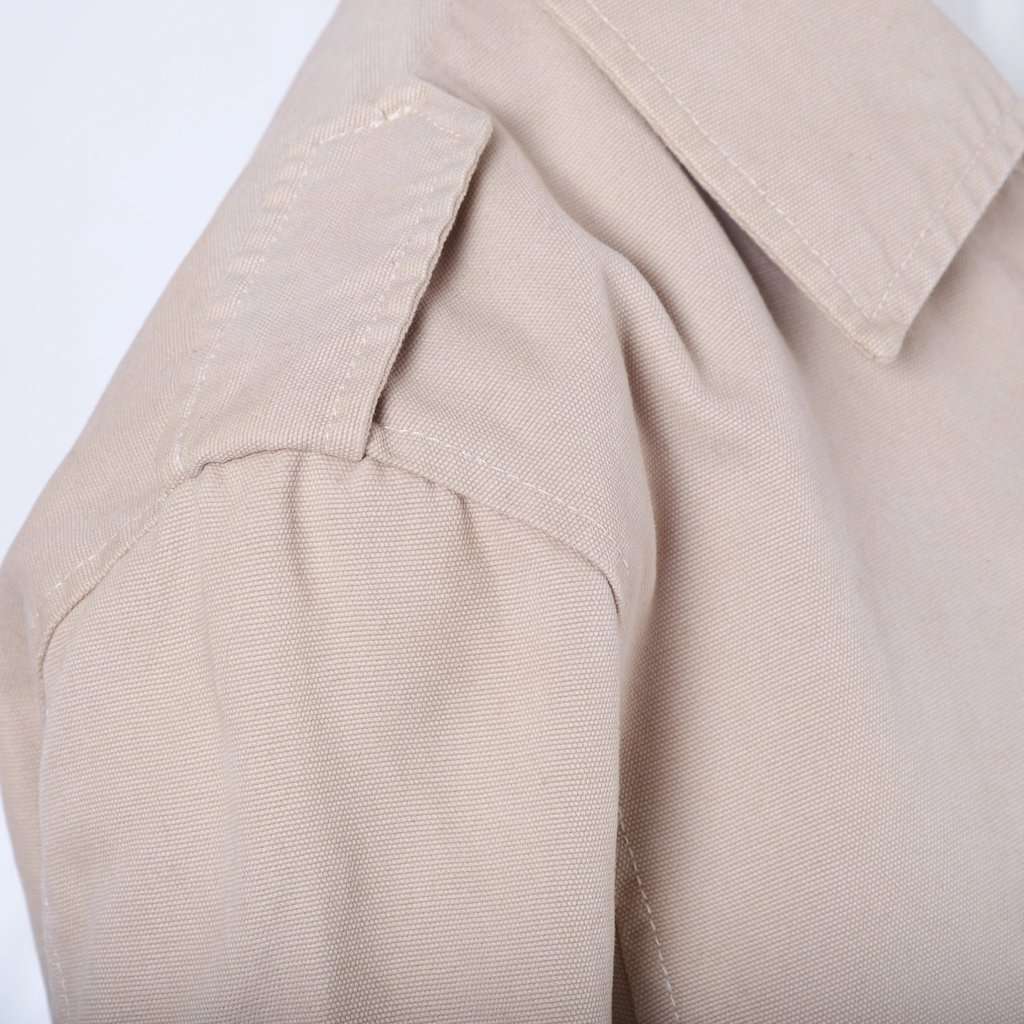 Dolce & Gabbana Beige Trench Coat With Back Graphic- '90s Beige Cotton Good - Model View