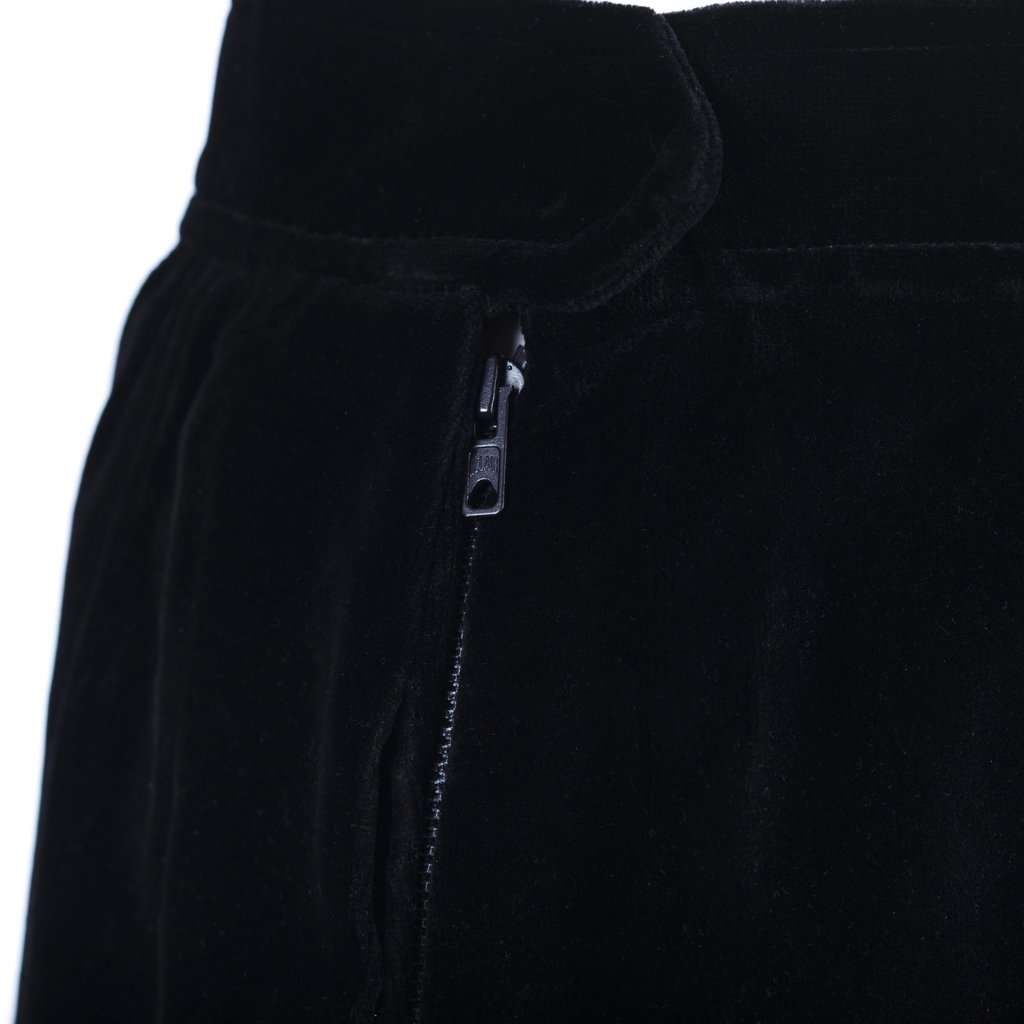 Saint Laurent Gauche Black Velvet Vintage Skirt- '80s Black Velvet Good - Model View
