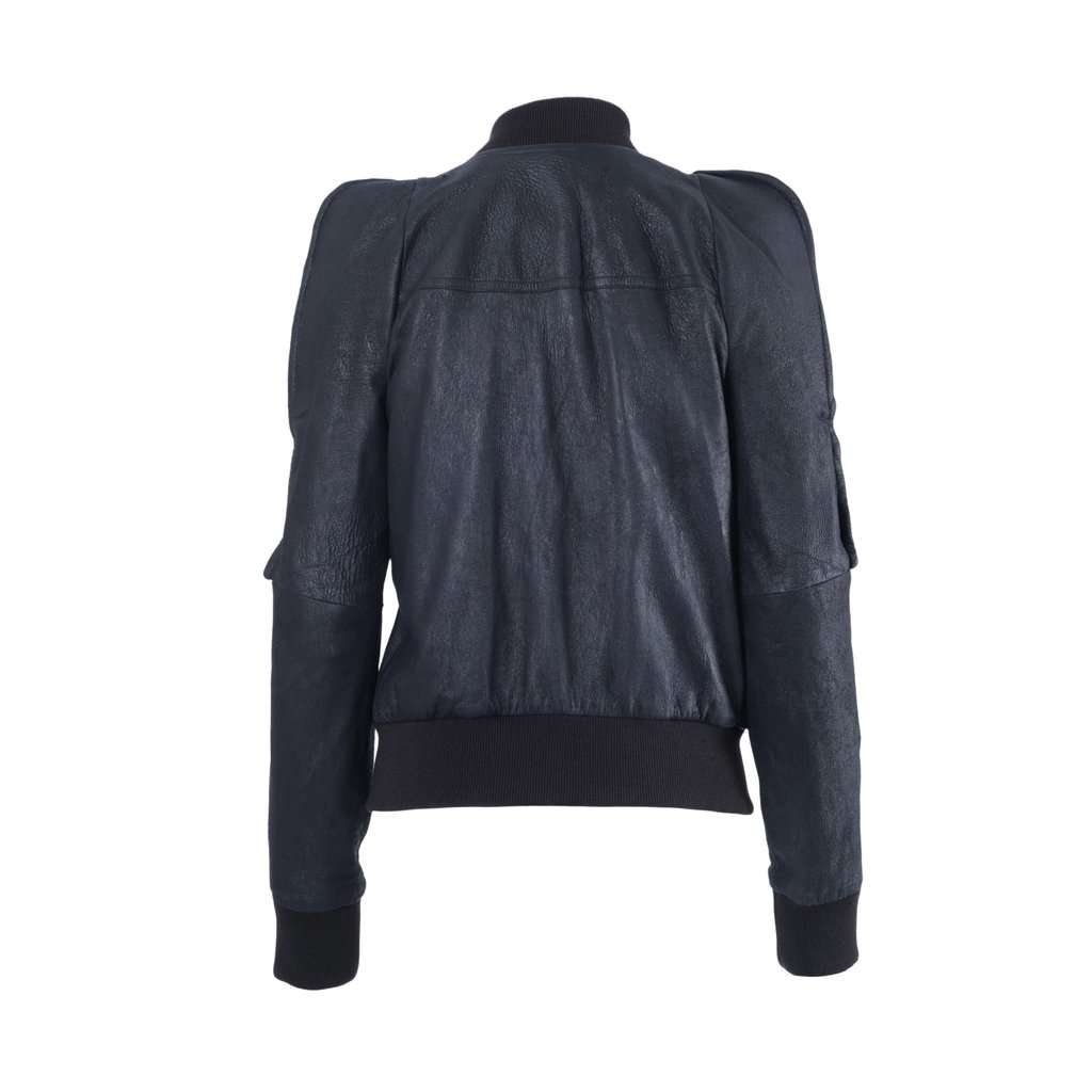 Rick Owens Porterville Metro Flight Jacket - '20s Black Leather Good - Inside View