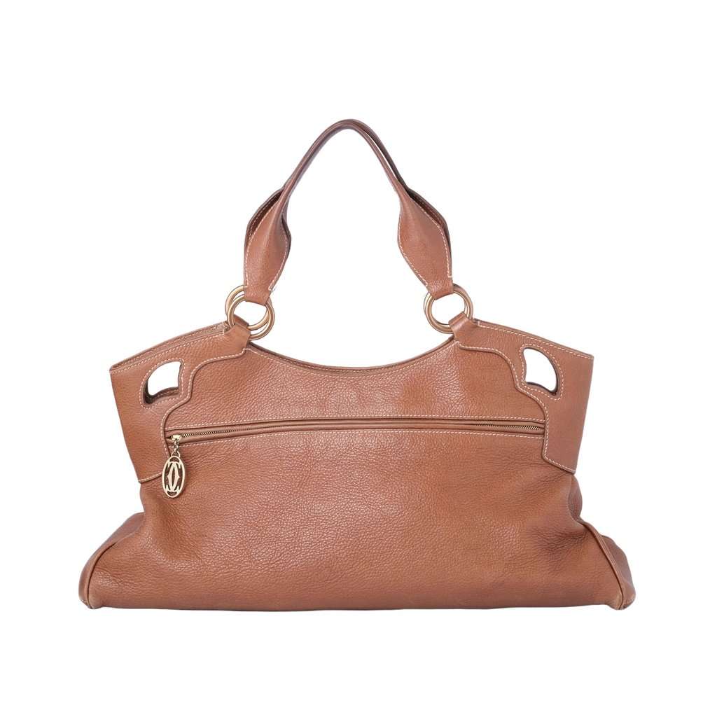 Cartier Brown Leather Medium Marcello de Cartier Bag -'10s Brown Leather Good - Inside View