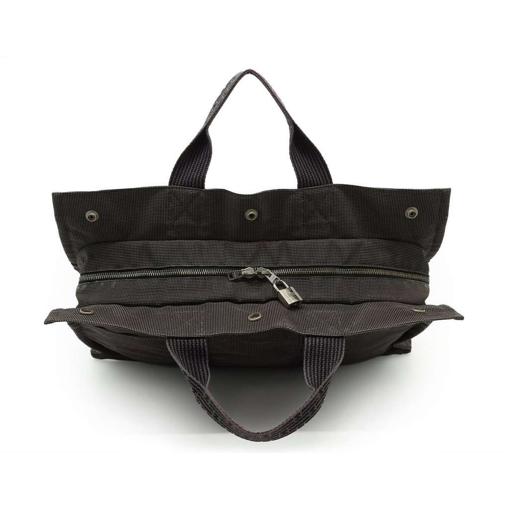 Hermes Tote Bag Herline Grey Canvas Good - Inside View