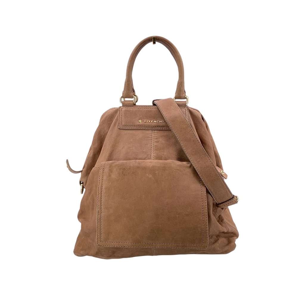 Givenchy Shoulder Bag Pandora Beige Leather Good - Front View