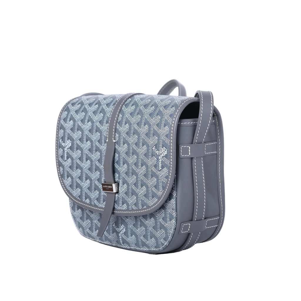 Goyard Belvedere II PM Grey Goyardine Canvas Messenger Bag - '10s Grey Canvas Good - Inside View
