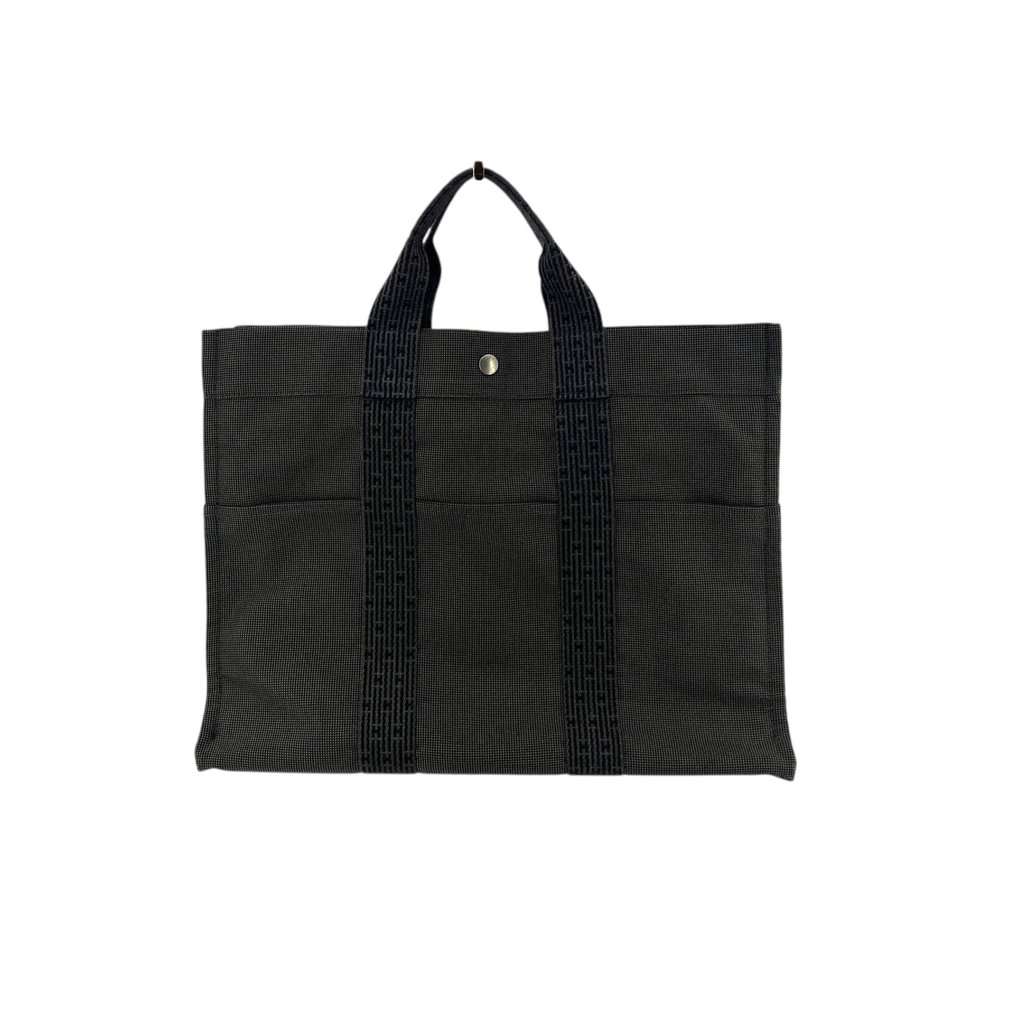 Hermes Tote Bag Herline Blue Canvas Good - Front View