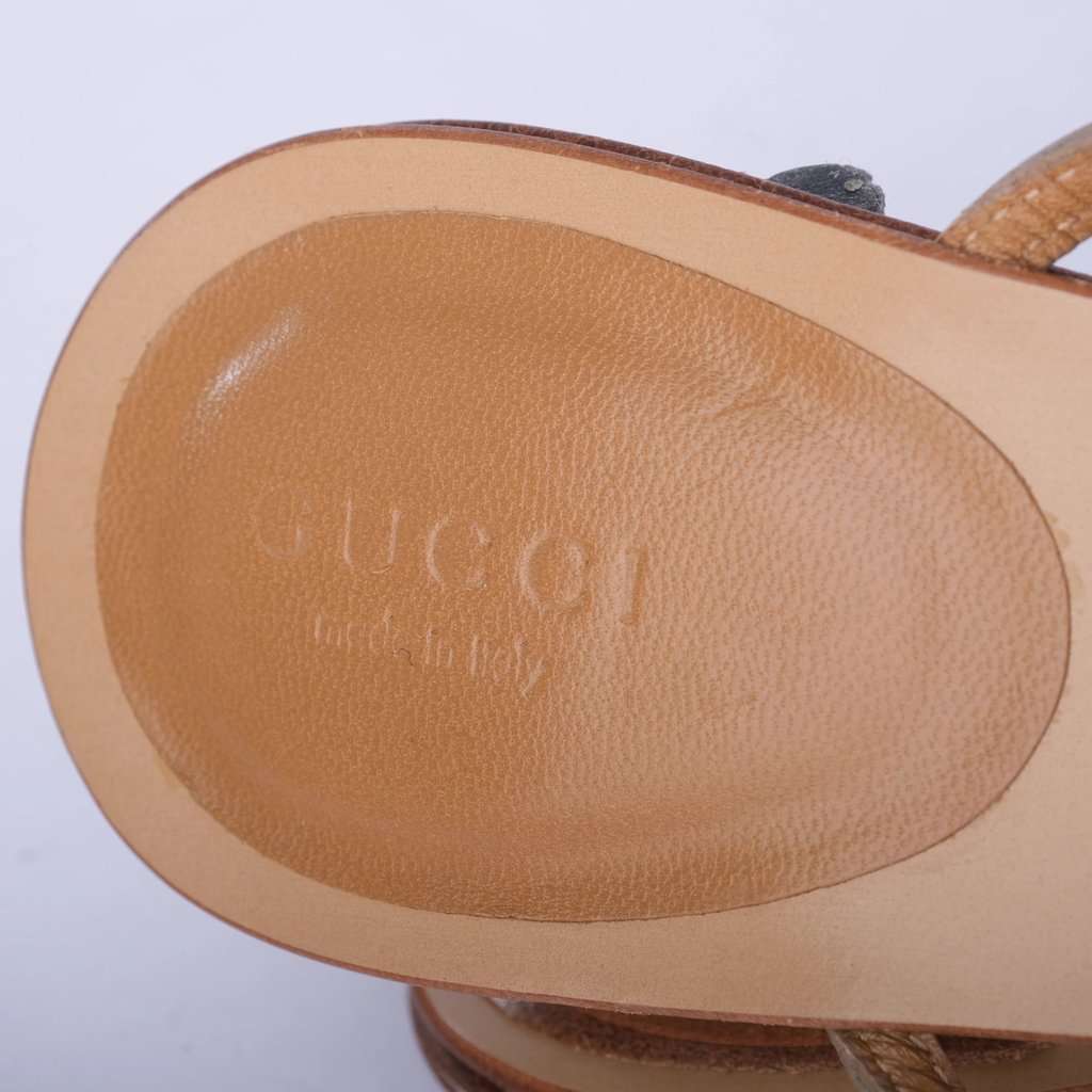 Gucci by Tom Ford Tan Leather Kitten Heel Mules Horsebit Detail - '90s MultiColor Leather Good - Box View