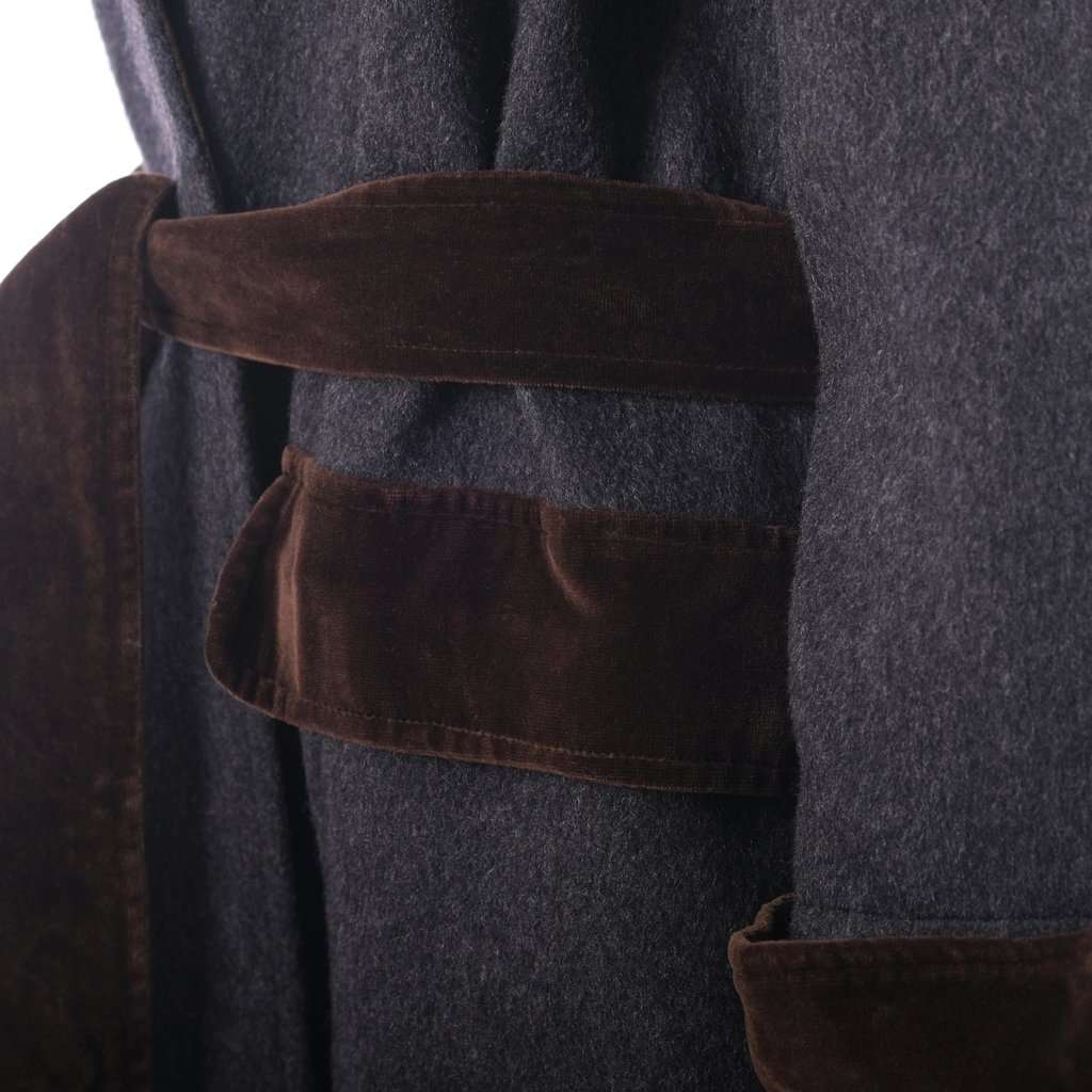 Yves Saint Laurent Rive Gauche Paris Velvet Trim Wool Coat – '70s Brown Velvet Good - Box View
