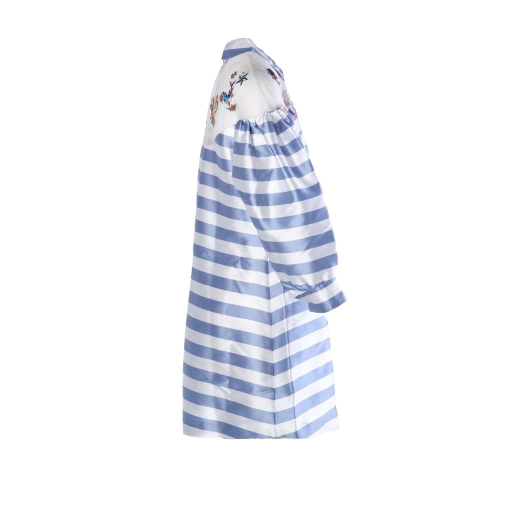 Unsigned Vivetta Fiammetta Striped Shirt Dress - '10s White Good - Back View