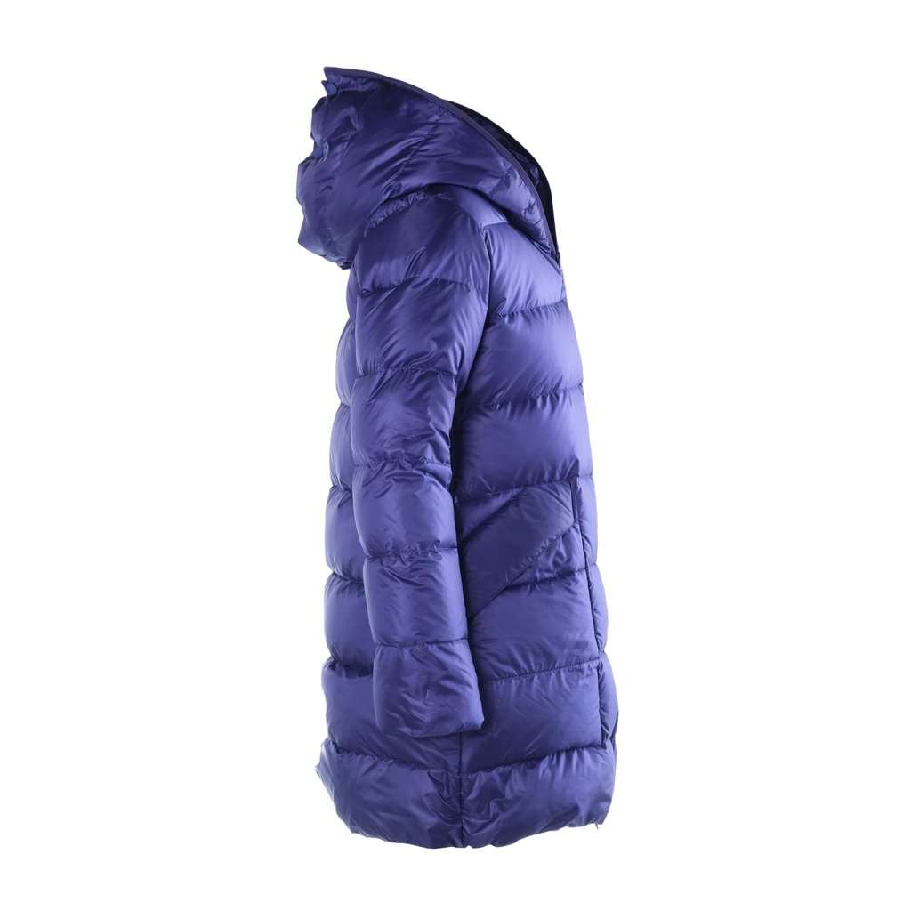 Issey Miyake Pleats Please Issey Miyake Down Jacket Blue - '00s Blue Satin Good - Back View