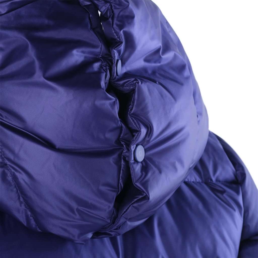 Issey Miyake Pleats Please Issey Miyake Down Jacket Blue - '00s Blue Satin Good - Model View