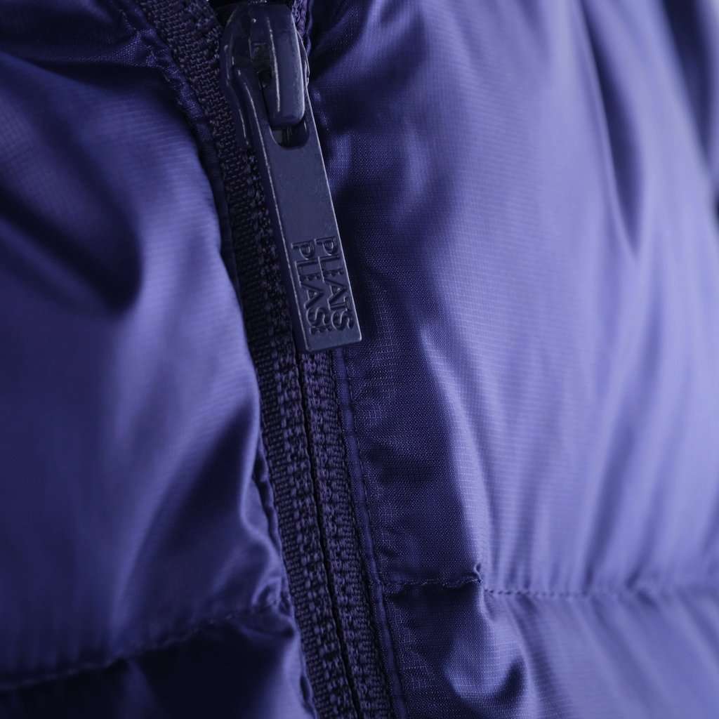 Issey Miyake Pleats Please Issey Miyake Down Jacket Blue - '00s Blue Satin Good - Box View