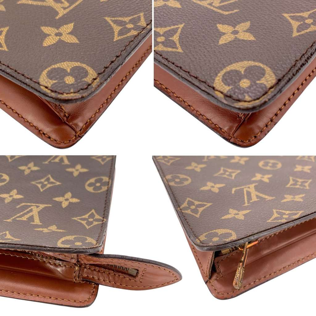 Louis Vuitton Clutch Bag Vintage Pochette Homme Brown Canvas Good - Model View