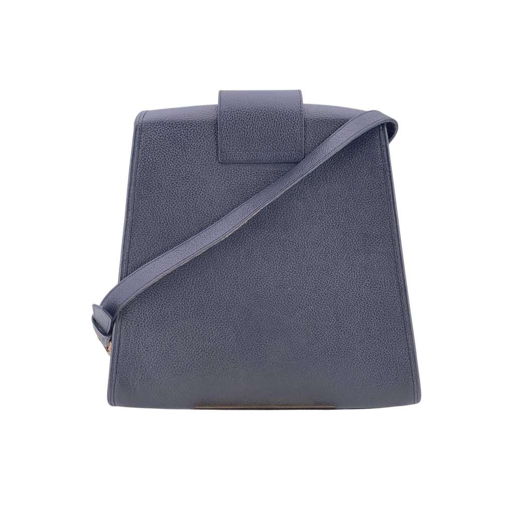 Yves Saint Laurent Shoulder Bag Vintage Trapeze Black Leather Good - Inside View