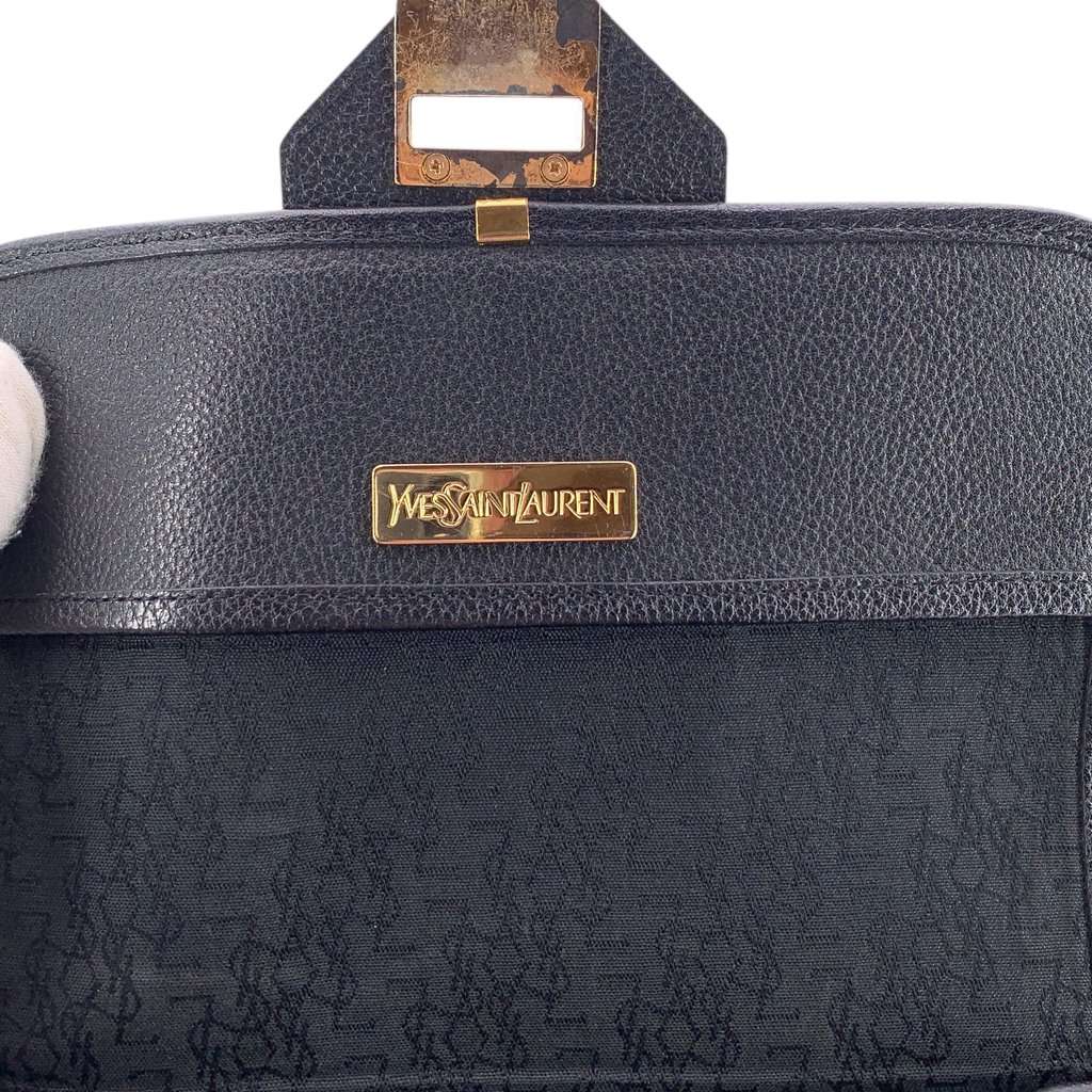 Yves Saint Laurent Shoulder Bag Vintage Trapeze Black Leather Good - Box View