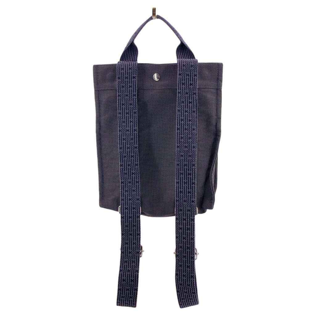 Hermes Backpack Herline Grey Leather Good - Back View