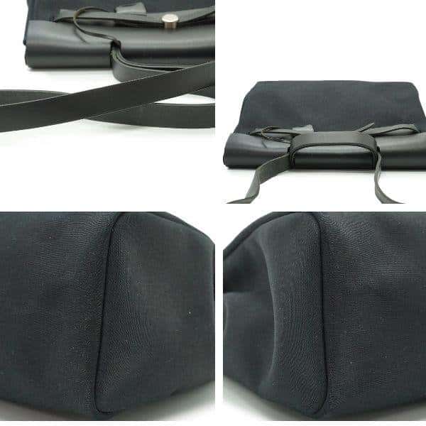 Hermes Shoulder Bag Herbag Black Leather Good - Back View