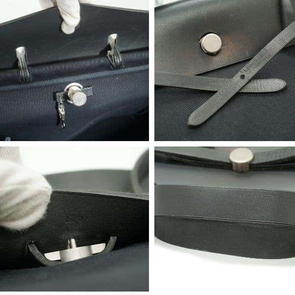 Hermes Shoulder Bag Herbag Black Leather Good - Box View