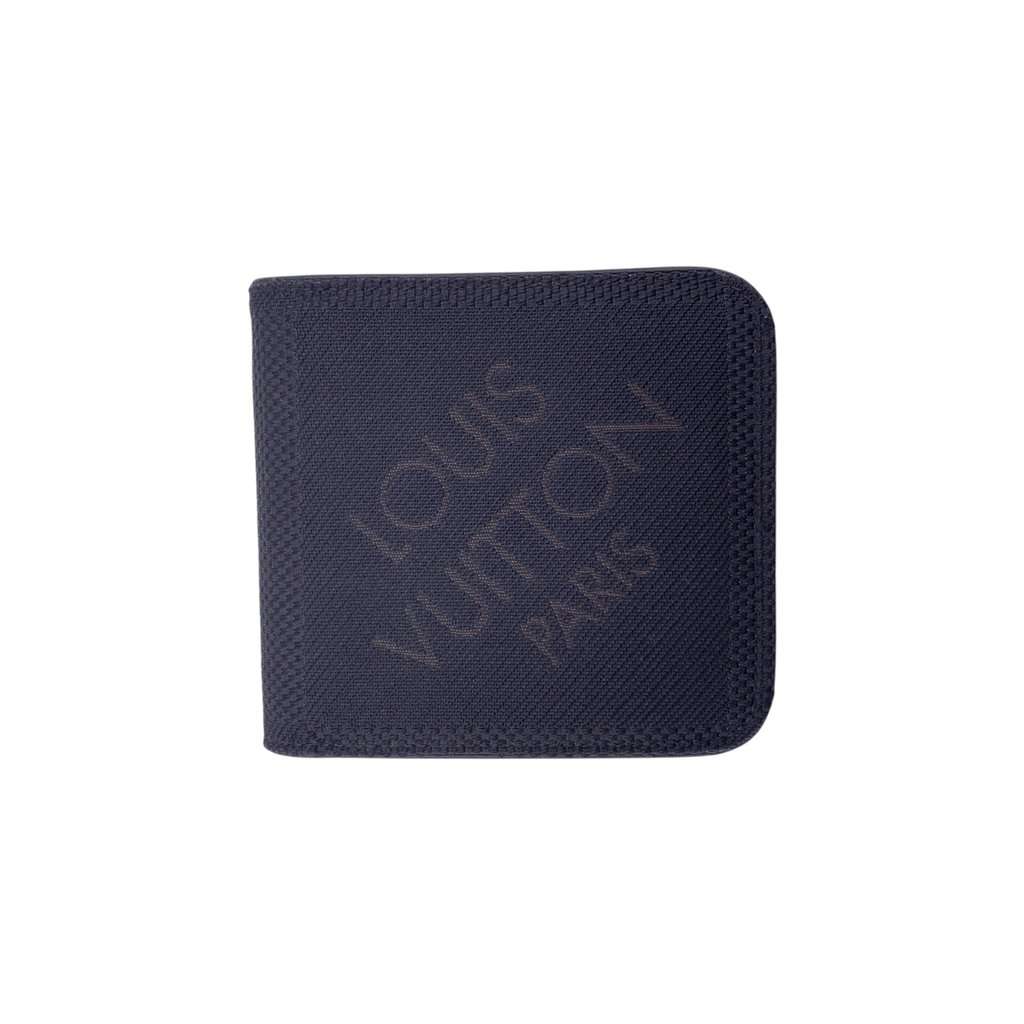 Louis Vuitton Wallet Black Canvas Good - Front View