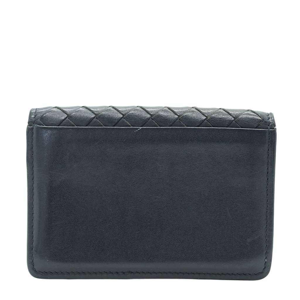 Bottega Veneta Wallet Blue Leather Good - Back View