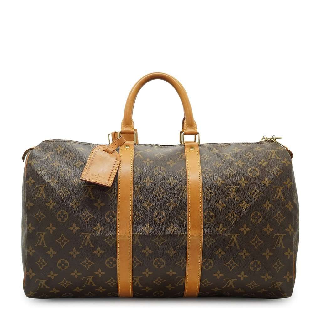 Louis Vuitton Luggage Vintage Keepall Brown Canvas Good - Back View