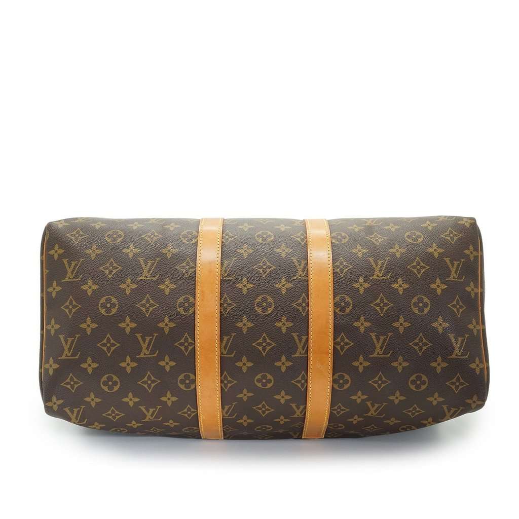 Louis Vuitton Luggage Vintage Keepall Brown Canvas Good - Inside View
