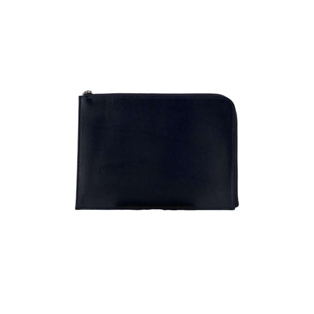 Louis Vuitton Clutch Bag Pochette Jour pm Black Leather Good - Front View