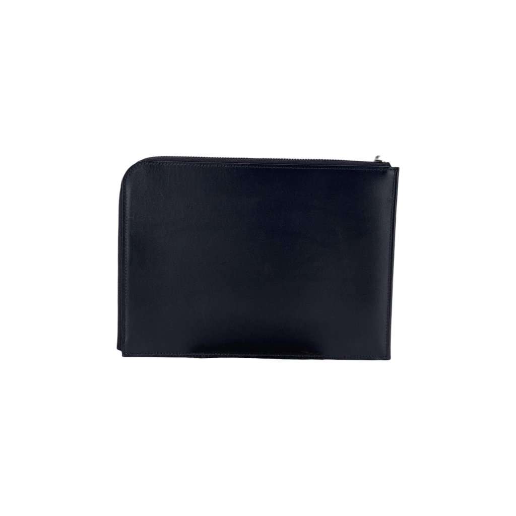 Louis Vuitton Clutch Bag Pochette Jour pm Black Leather Good - Back View