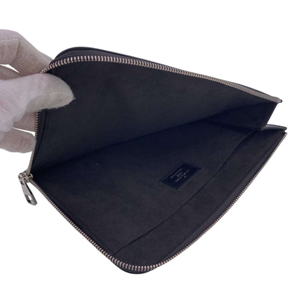 Louis Vuitton Clutch Bag Pochette Jour pm Black Leather Good - Box View