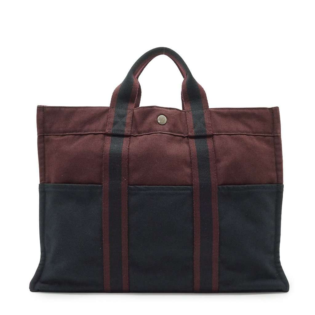 Hermes Tote Bag Fourre-Tout Burgundy Cotton Good - Back View