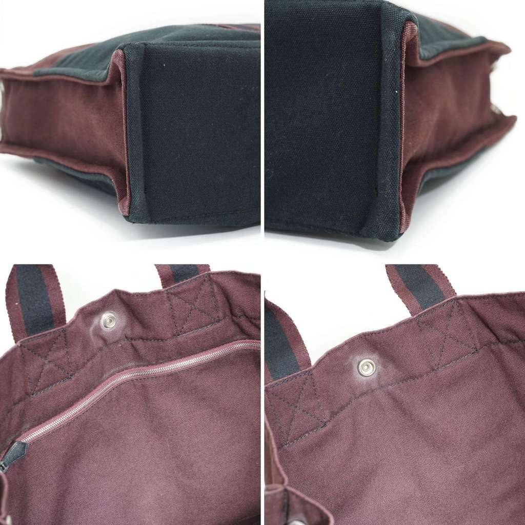 Hermes Tote Bag Fourre-Tout Burgundy Cotton Good - Model View